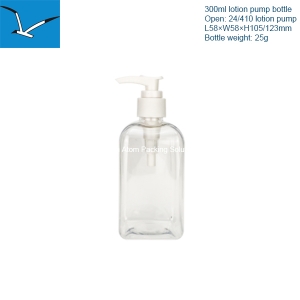 300ml plastic square bottle