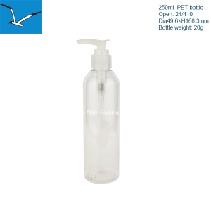 250ml plastic round shoulder bottle