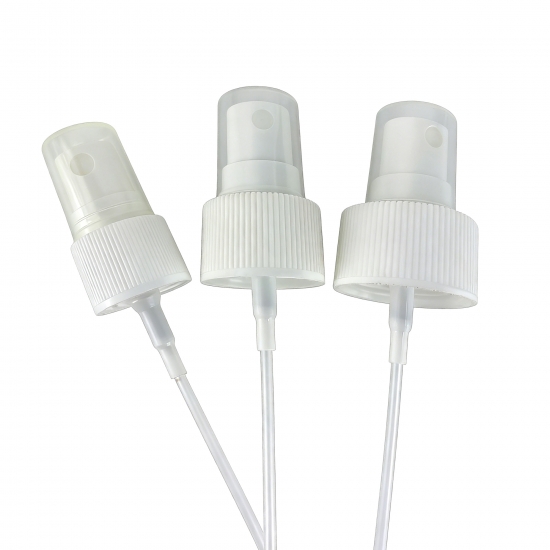 Hot Sale White PP Ribbed Plastic Fine Mist Sprayer Pump Caps 20 24 28mm Lids Bottle Closures for Atomizer Perfume Mist Bottles