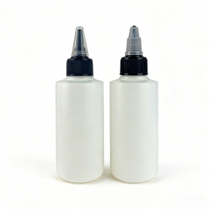 100ml 20/410 White HDPE Cylinder Squeeze Bottle with Twist Top Screw Cap for Cosmetic Shampoo Body Wash Essential Oil Dispenser