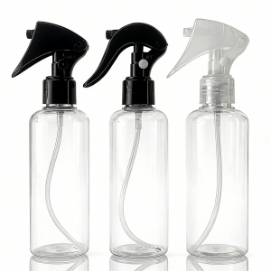 7oz 200ml for PET Boston Shape Cosmetic Bottles for Shampoo & Face Mask Mist Spray Trigger Screw Cap Empty Perfume Bottles