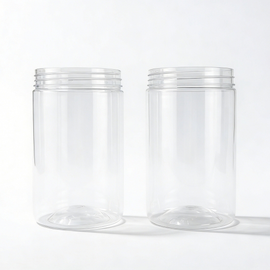 800ml PET Clear Round Plastic Cylinder Jar Wide-mouth Empty Container for Nut Sugar Honey Candy Cookie Cakes Food Storage Use