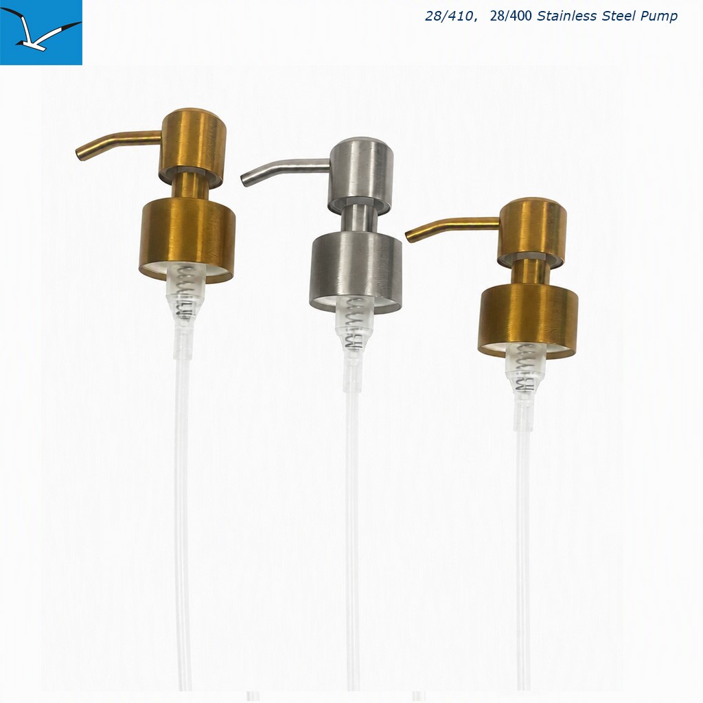 32oz 1000ml HDPE Bottle with 28/410 Stainless Steel Gold Pump