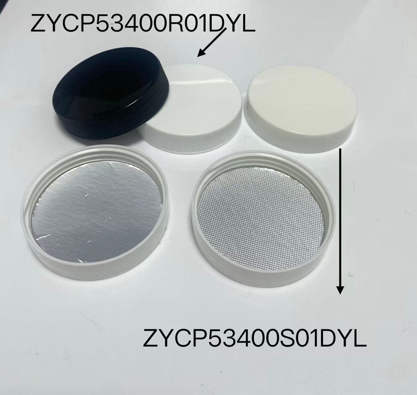53/400 PP Striped and Smooth Screw Caps with Induction Foil Liner - Atom Packing